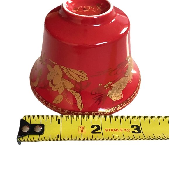 Chinese Gaiwan Red Gold Cup Saucer Bowl Lid Kung Fu Tea Set for 2 EUC - Picture 12 of 16